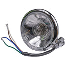 Universal Bates-Style Chrome Headlight 4 1/2 Inch Bottom Mount E-Marked Right Dip