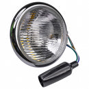 Universal Bates-Style Chrome Headlight 5 3/4 Inch Bottom Mount Left Dip