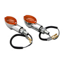 Mini Cat Eye Indicators With Chrome Body And Amber Lens