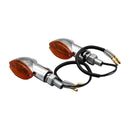 Mini Cat Eye Indicators With Chrome Body And Amber Lens