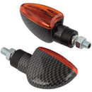 Short Stem Mini Spear Indicators With Carbon Look Body And Amber Lens