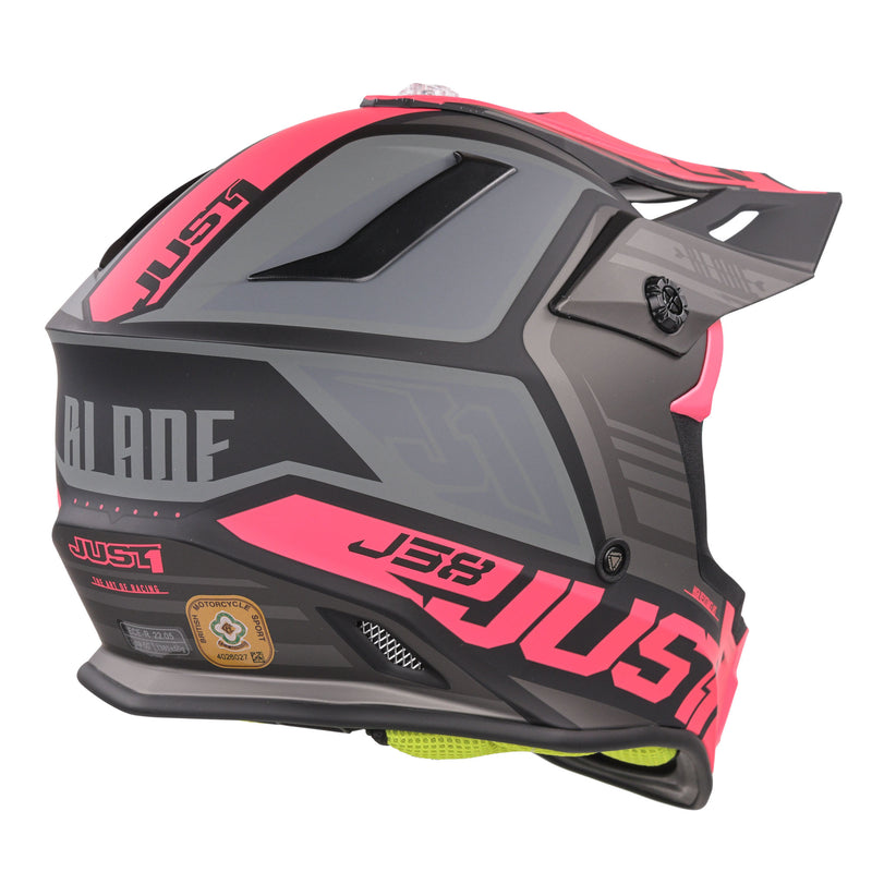 J38 MX Helmet Blade Matt Fluo Fuchsia / Black