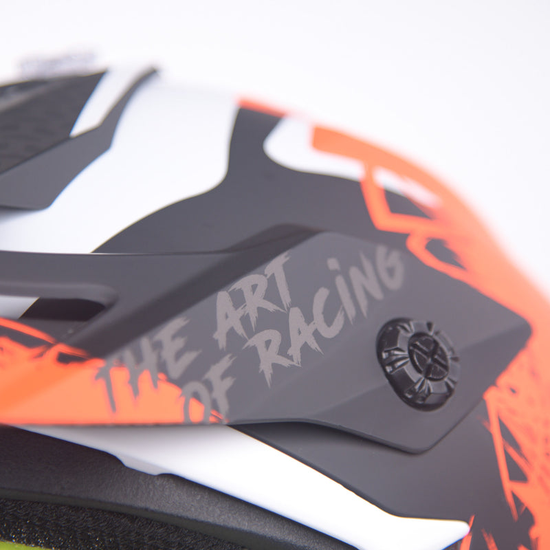 J38 MX Helmet Mask Fluo Orange / Titanium / Matt Black