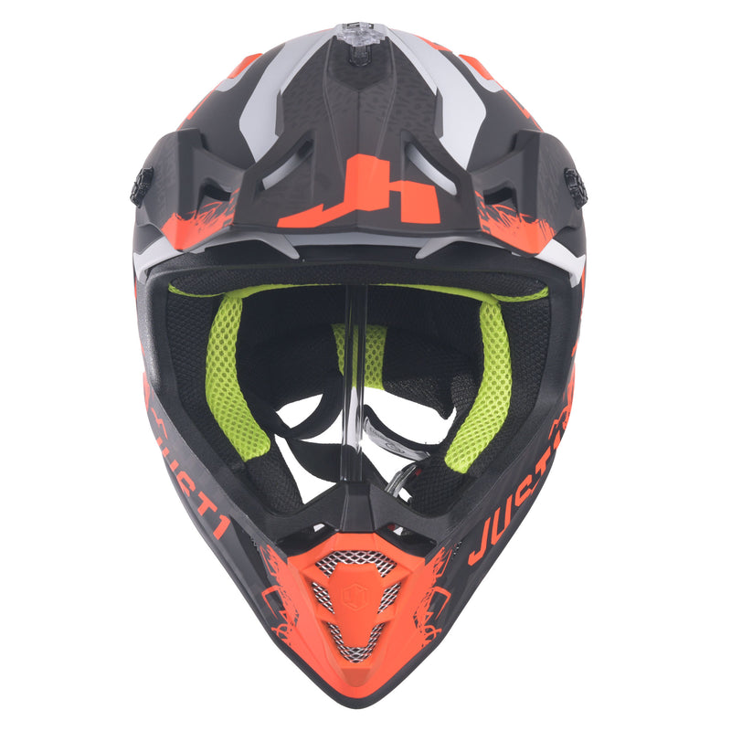 J38 MX Helmet Mask Fluo Orange / Titanium / Matt Black