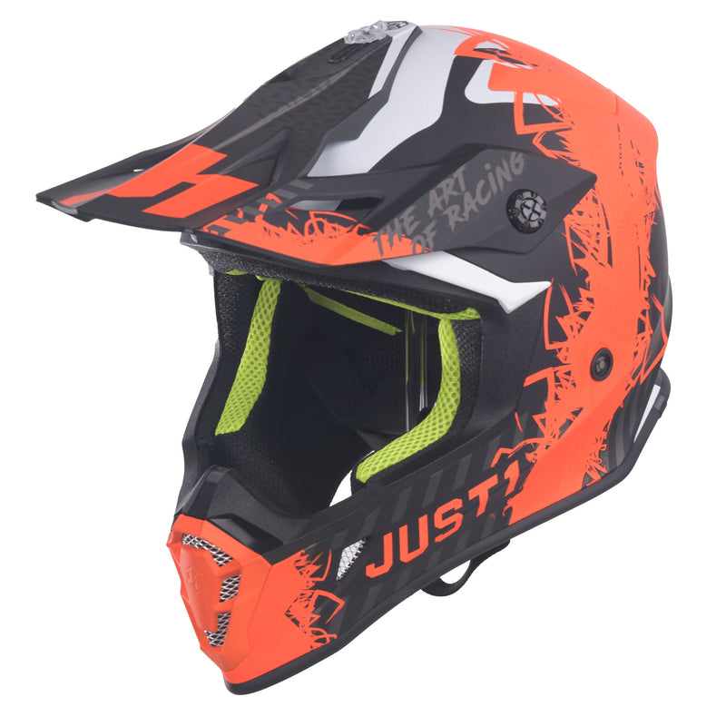 J38 MX Helmet Mask Fluo Orange / Titanium / Matt Black