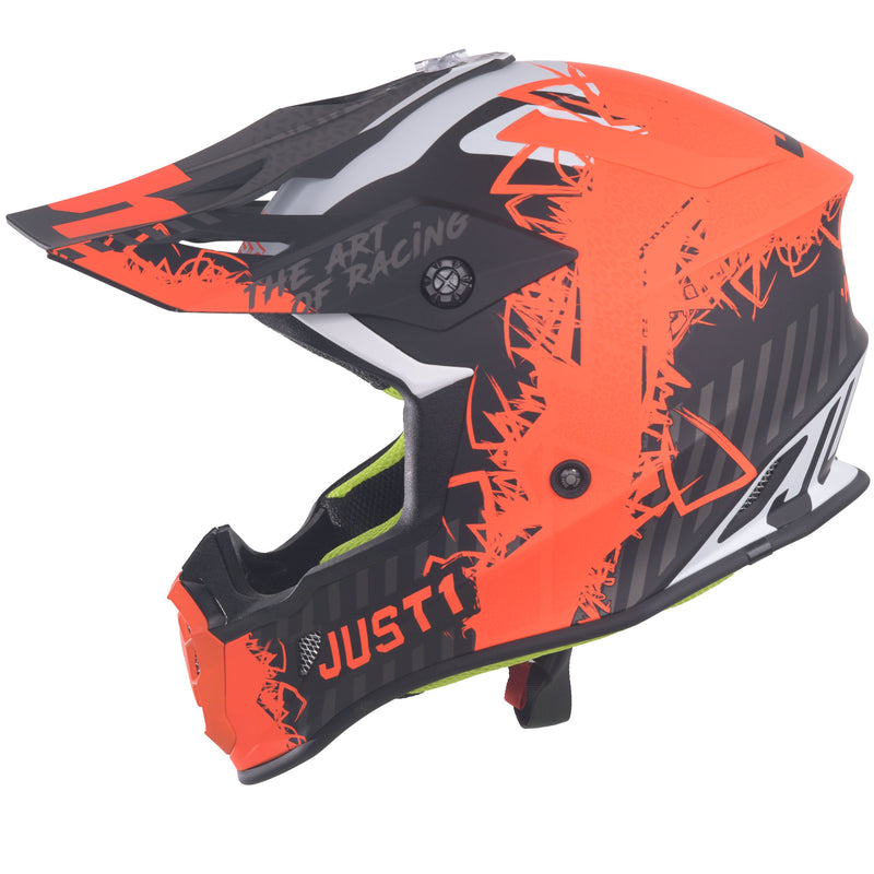 J38 MX Helmet Mask Fluo Orange / Titanium / Matt Black