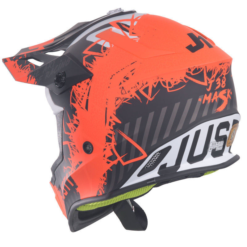 J38 MX Helmet Mask Fluo Orange / Titanium / Matt Black