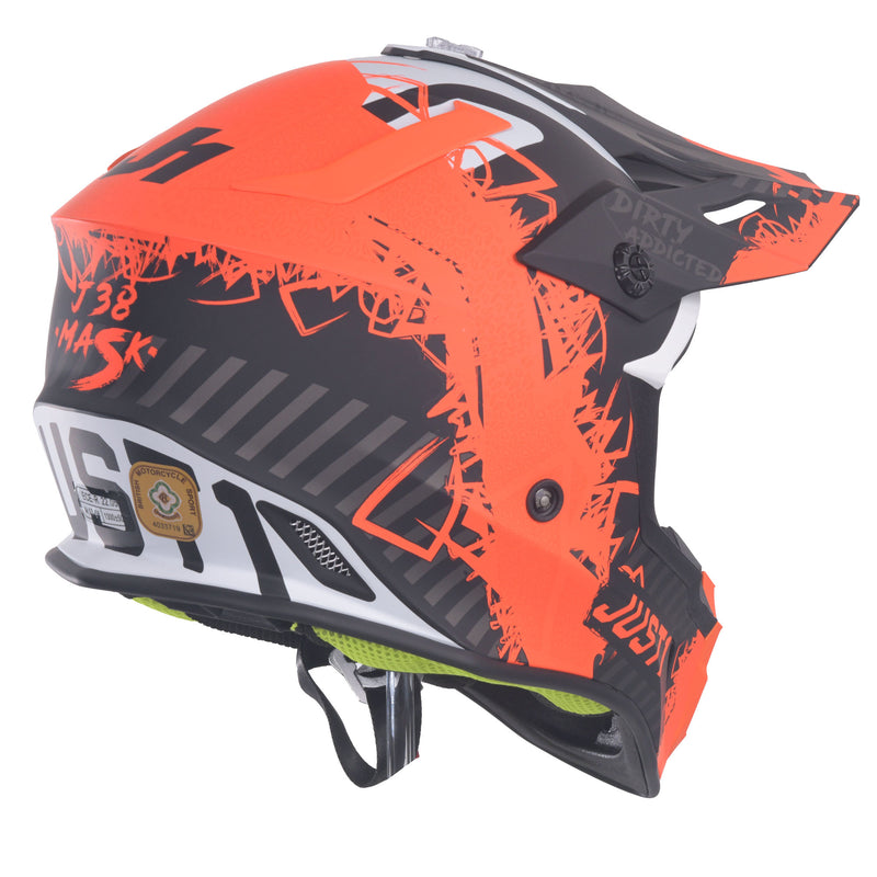 J38 MX Helmet Mask Fluo Orange / Titanium / Matt Black