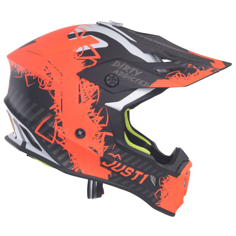 J38 MX Helmet Mask Fluo Orange / Titanium / Matt Black