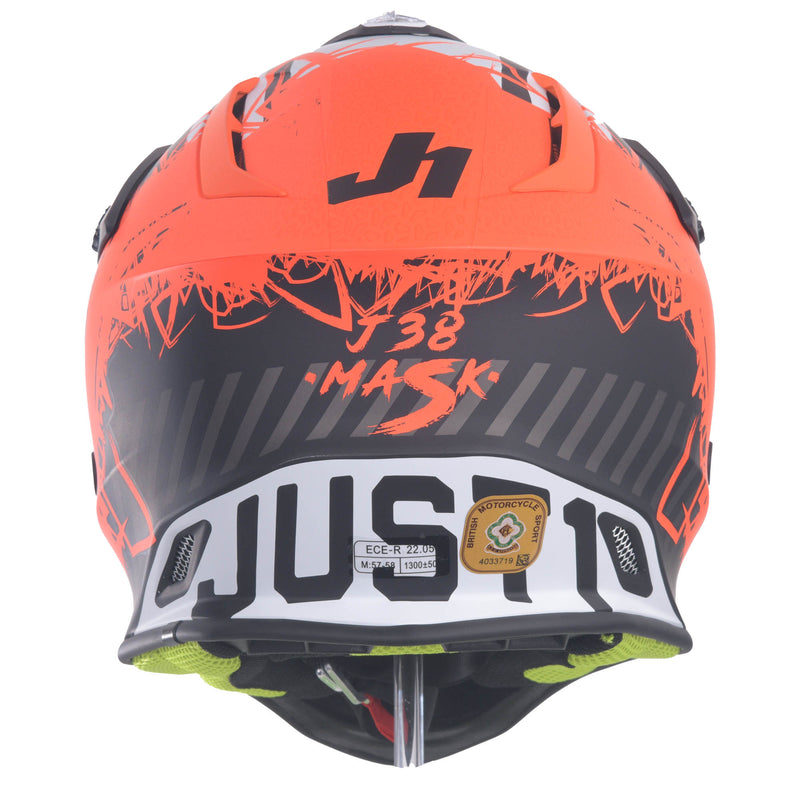 J38 MX Helmet Mask Fluo Orange / Titanium / Matt Black