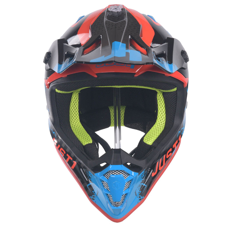 J38 MX Helmet Mask Blue / Red / Gloss Black