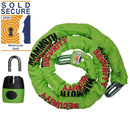 Sold Secure Gold Approved 12 MM X 1.8 M Square Chain With Shackle Lock