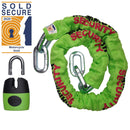 Sold Secure Gold Approved 12 MM X 1.2 M Square Chain With Shackle Lock