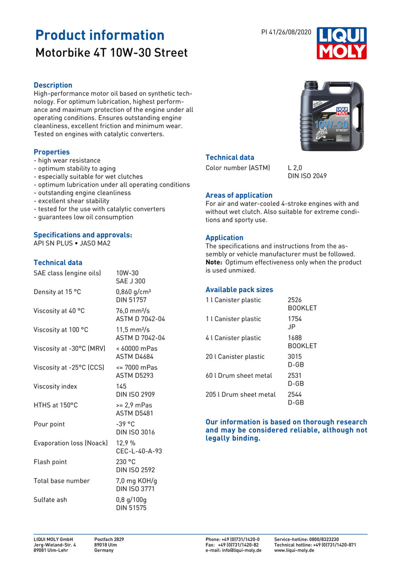 4 Stroke Semi Synthetic Street 10W-30 Oil