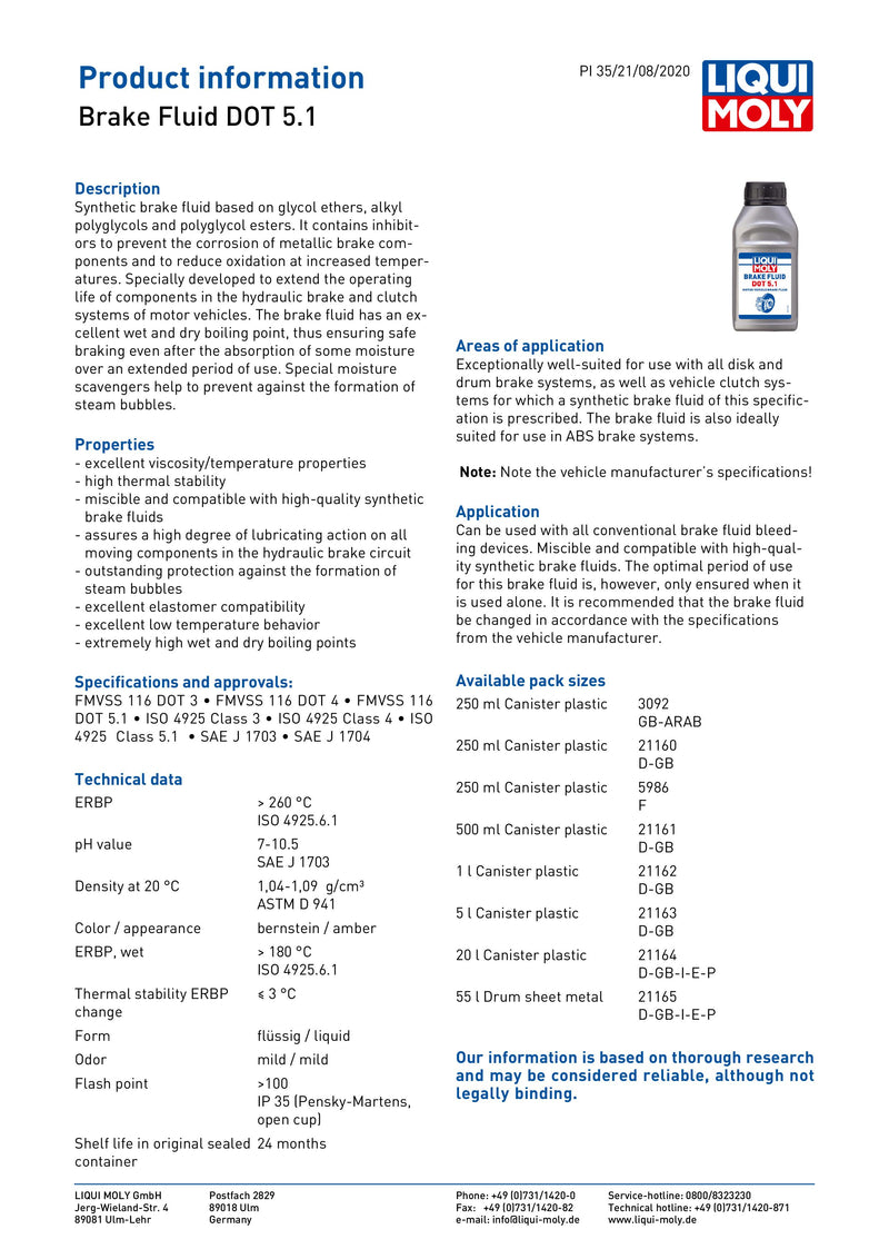 Dot 5.1 Brake Fluid Bottle - 3092