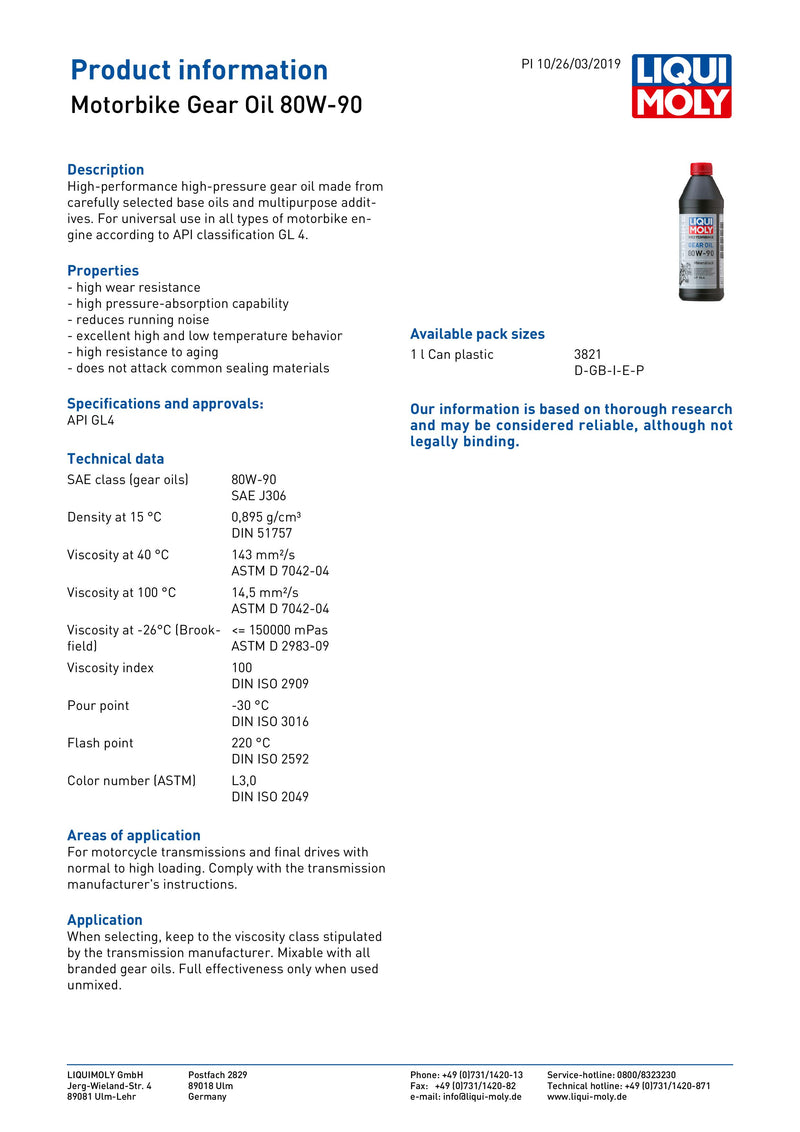 80W-90 Mineral Gear Oil