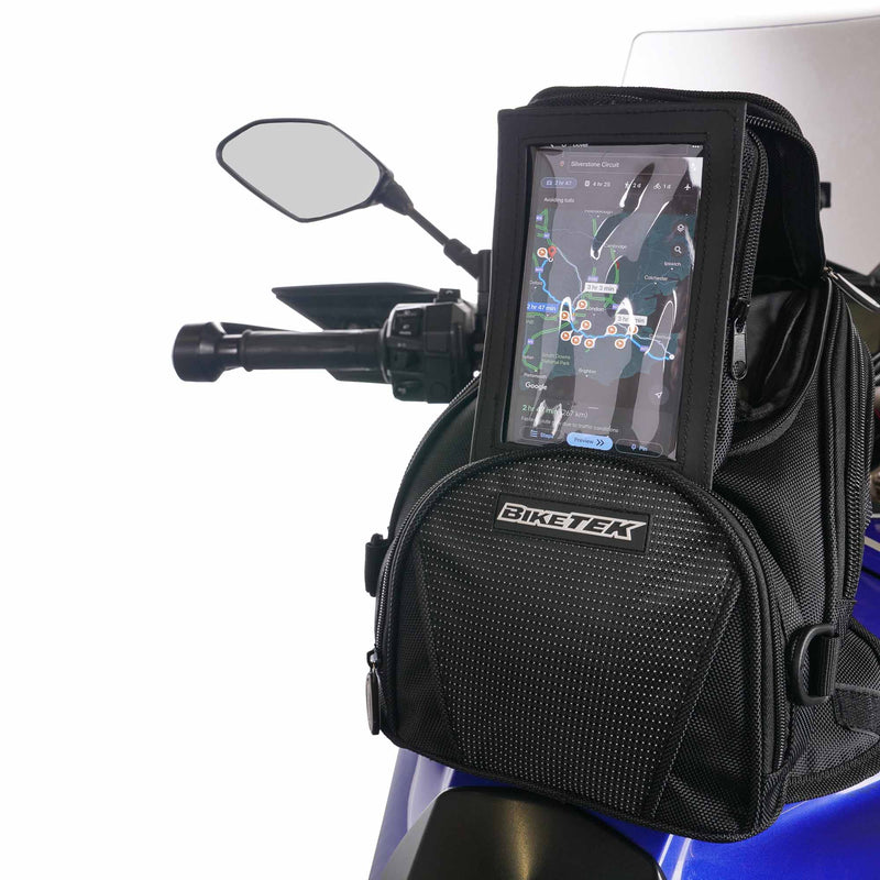 Midi Magnetic Tank Bag With Flip Out Phone Pouch Black