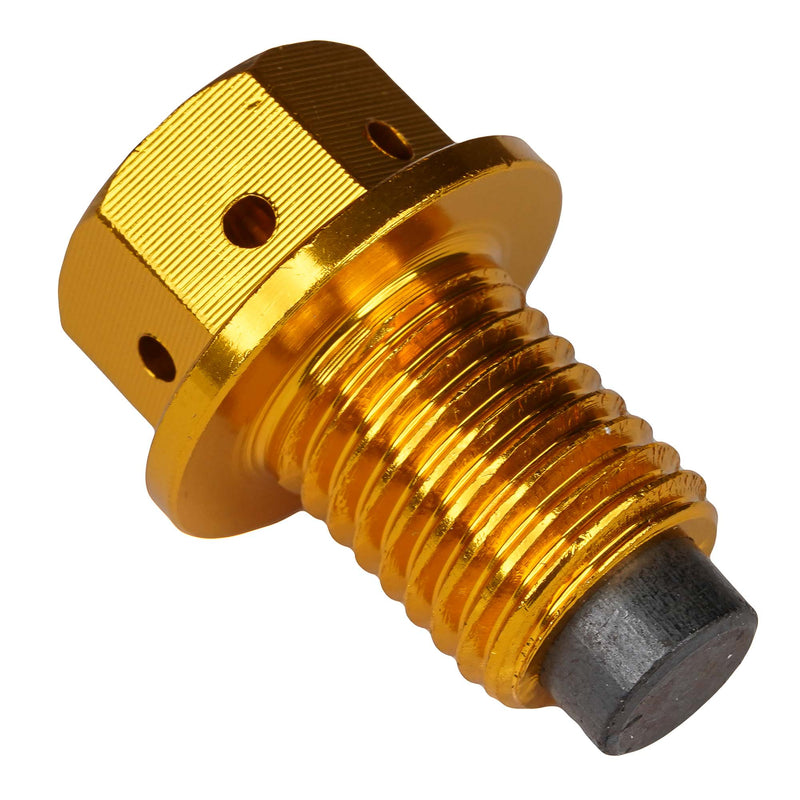 Magnetic Sump Plug Bolt With Oil Cleaning Magnet Gold - M12 x 1.5 Pitch