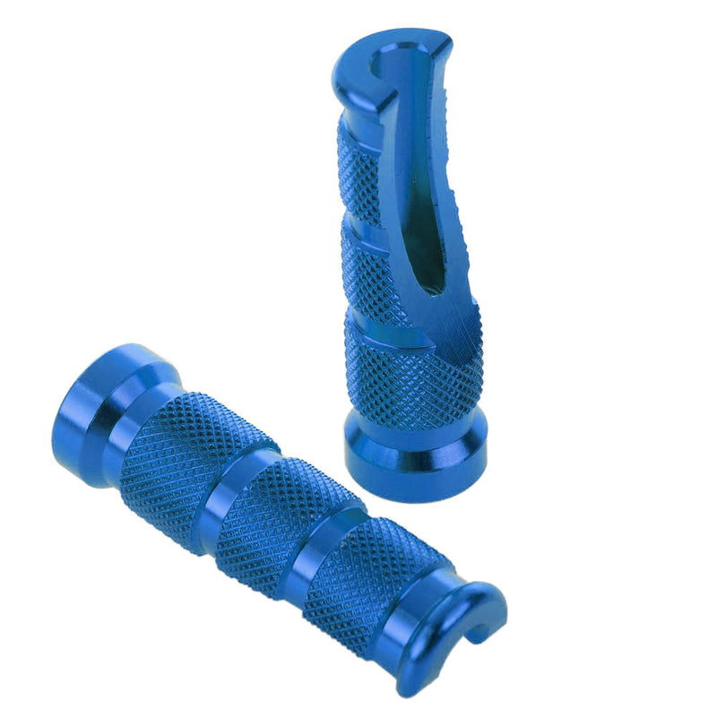 Bike It Aluminium Tapered Footrest Pegs Blue - Pair