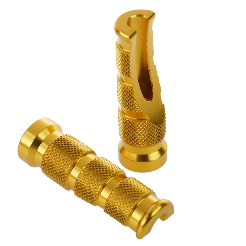 Bike It Aluminium Tapered Footrest Pegs Gold - Pair