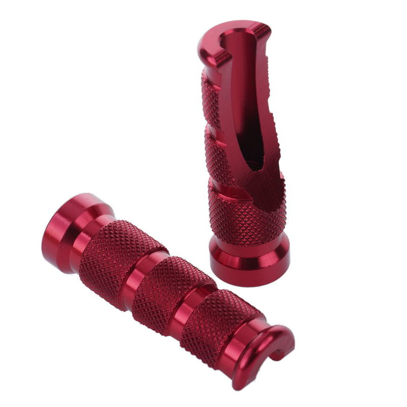 Bike It Aluminium Tapered Footrest Pegs Red - Pair