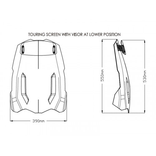 Touring Screen With Extender Light Smoke For Triumph Tiger 900 (20-22)