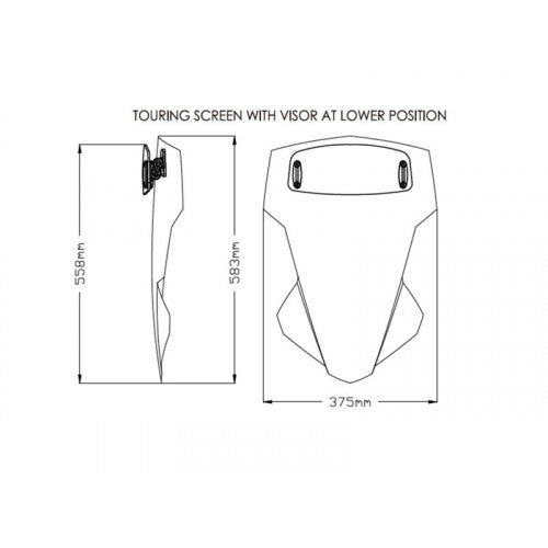 Touring Screen With Extender Light Smoke For Yamaha Tracer 7 (21-23)