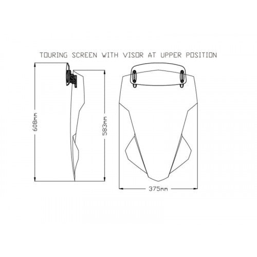 Touring Screen With Extender Light Smoke For Yamaha Tracer 7 (21-23)