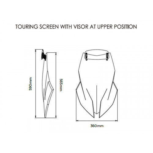 Touring Screen With Extender Light Smoke For BMW S1000 XR (20-23)