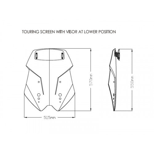 Touring Screen With Extender Light Smoke For Kawasaki Versys 1000 Grand Tourer (19-23)
