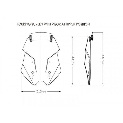 Touring Screen With Extender Light Smoke For Kawasaki Versys 1000 Grand Tourer (19-23)