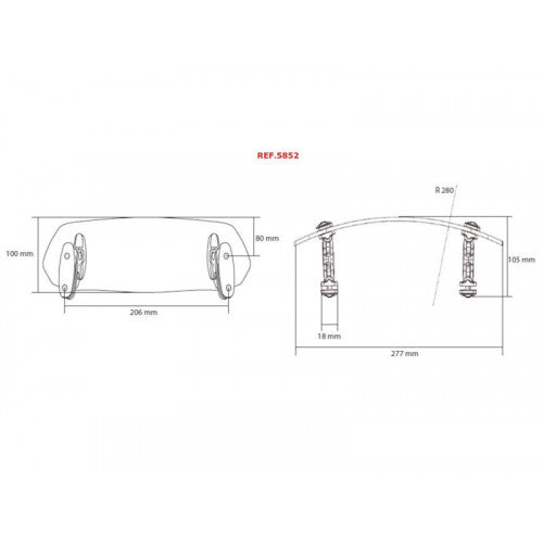 Screw On Adjustable Screen Extender Light Smoke - 100 x 277mm