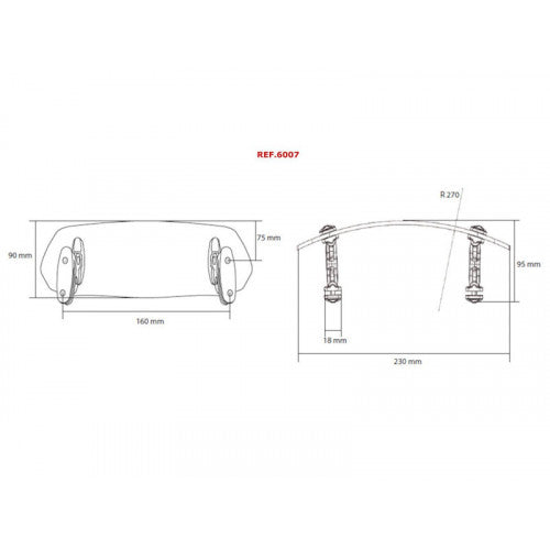 Screw On Adjustable Screen Extender Clear - 90 x 230mm