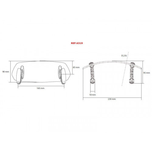 Adjustable Clip On Screen Extender Light Smoke - 90 x 230mm