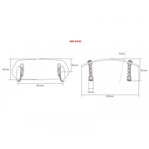 Adjustable Clip On Screen Extender Clear - 100 x 277mm