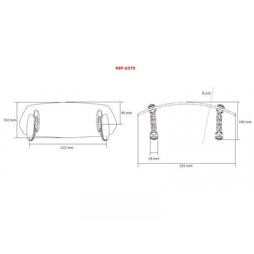 Adjustable Clip On Screen Extender Dark Smoke - 102 x 325mm