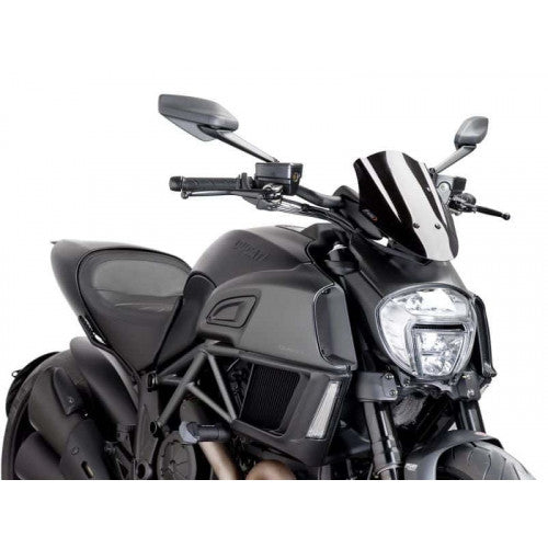New Generation Adjustable Sport Screen Black For Ducati Diavel 1200 (14-18)