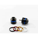 Short Bar End Weights With Coloured Rim Black For Aprilia Shiver 750 (07-16)