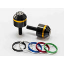 Short Bar End Weights With Coloured Rim Black For BMW F900 R (20-23)