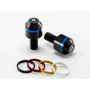Short Bar End Weights With Coloured Rim Black For MV Agusta Brutale 675 (12-18)