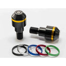 Short Bar End Weights With Coloured Rim Black For Yamaha FZ1 Fazer (06-15)