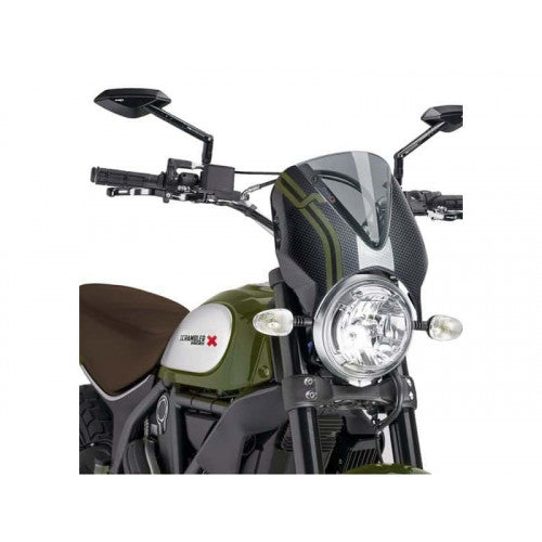 Retrovision Carbon Look Semi Fairing And Screen Light Smoke For Ducati Scrambler 1100 (18-21)