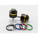 Short Bar End Weights With Coloured Rim Black For Suzuki B King (08-11)