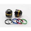 Short Bar End Weights With Coloured Rim Black For Triumph Bonneville T100 (16-19)