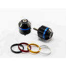 Short Bar End Weights With Coloured Rim Black For Yamaha MT-03 (16-23)