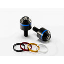Short Bar End Weights With Coloured Rim Black For Suzuki GSX R 1000 (17-22)
