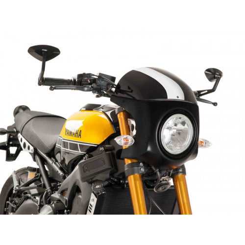 Retro Carbon Look Semi Fairing And Screen Black - 180mm 9188N For Yamaha XSR 900 (16-21)
