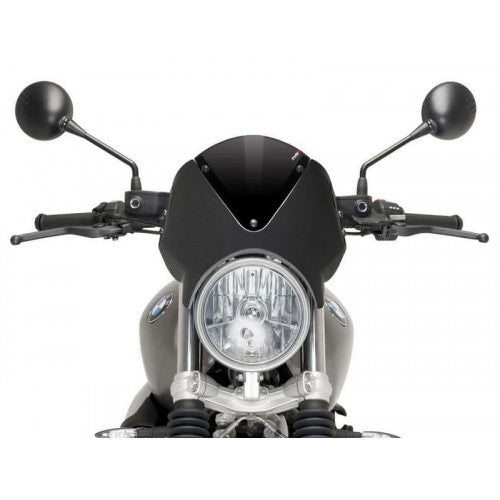 Retrovision Carbon Look Semi Fairing And Screen Black - 195mm For BMW R Nine T Scrambler (16-20)