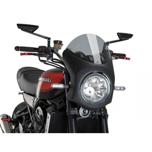 Retro Black Semi Fairing And Screen Light Smoke - 195mm For Kawasaki Z900 RS (18-23)