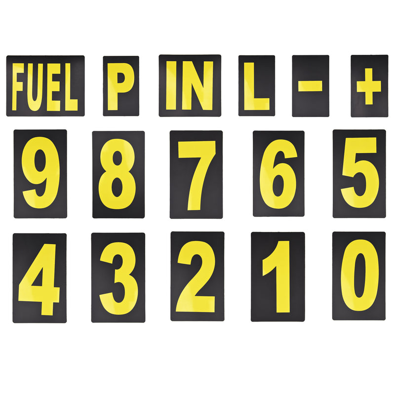 Pit Board Number Kit Yellow - 37 Pieces